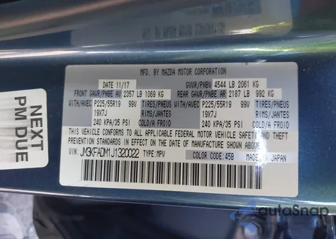 2018 Mazda Cx-5 Grand Touring из США, поврежденный, VIN JM3KFADM1J1320022